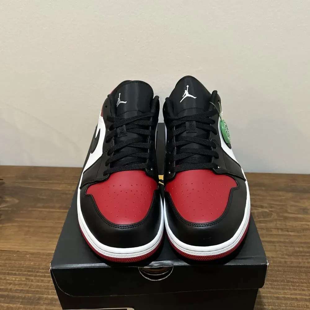 Nike Air Jordan 1 Low Bred Toe Size 15 Black Red Sneaker 553558-612 Chicago Bred